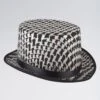 Checkered Silver/Black Top Hat -Revolution Sale Store bh713 2