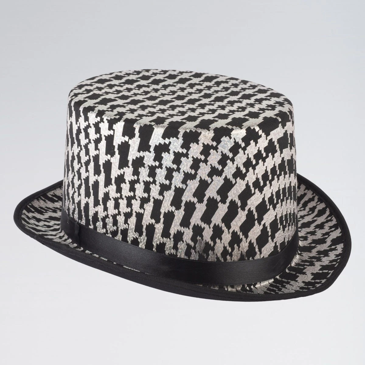 Checkered Silver/Black Top Hat 1 Checkered Silver/Black Top Hat