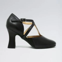 So Danca T-Strapped Elasticated Gussets 3 Inches Heel Character Shoes -Revolution Sale Store black sd153 blk c 1