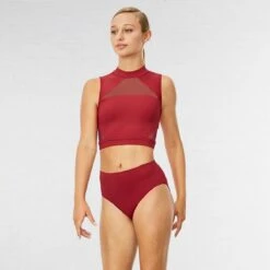 Bloch Chiaki Keyhole Back Tank Crop Top 8 Bloch Chiaki Keyhole Back Tank Crop Top -Revolution Sale Store blz7820 red 1