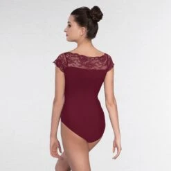 1st Position Lace Top Fashion Leotard 17 1st Position Lace Top Fashion Leotard -Revolution Sale Store burgundy fd012 burg back 5