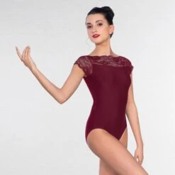1st Position Lace Top Fashion Leotard 19 1st Position Lace Top Fashion Leotard -Revolution Sale Store burgundy fd012 burg front 5