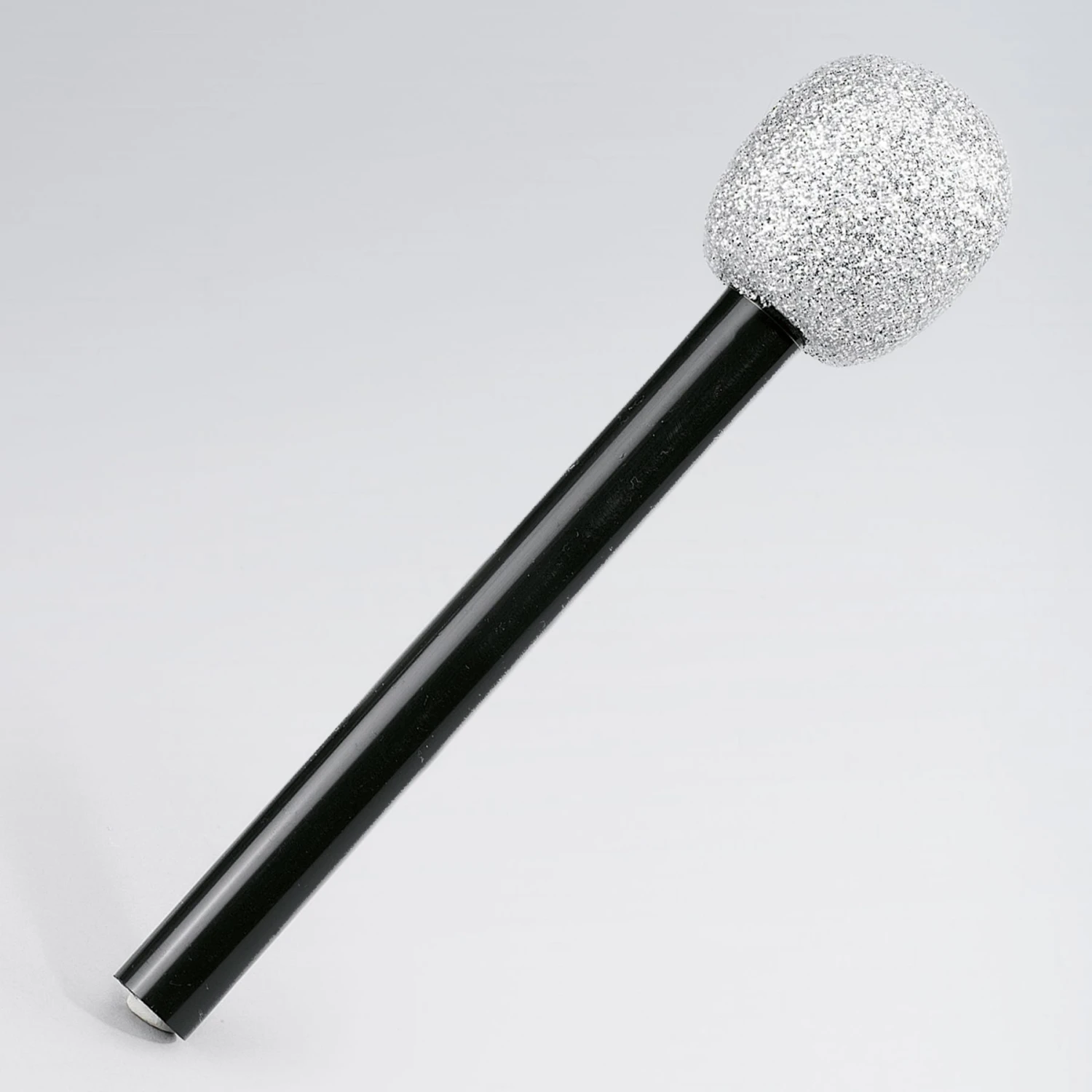 Silver Glitter Microphone - 25cm Long 1 Silver Glitter Microphone - 25cm Long