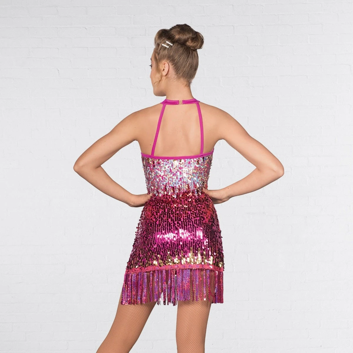 1st Position Ombré Sequin Fringe Glitz Mini Dress Magenta 3 1st Position Ombré Sequin Fringe Glitz Mini Dress Magenta - Image 3