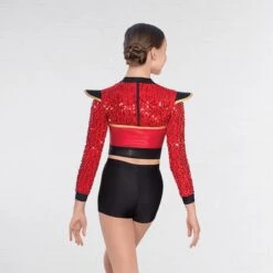 1st Position Red Sequin Sleeved Soldier Jacket -Revolution Sale Store cogl0085 25 3