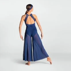 1st Position Sequin Lace Insert Culottes Jumpsuit Navy -Revolution Sale Store cold0041 nav april 2025 07 1