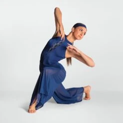 1st Position Sequin Lace Insert Culottes Jumpsuit Navy -Revolution Sale Store cold0041 nav april 2025 09 1