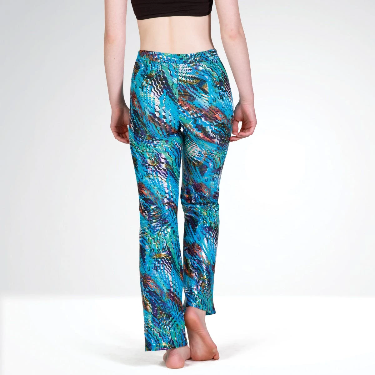 1st Position Value V Front Jazz Pants Nylon Geometric Rainbow Foil 2 1st Position Value V Front Jazz Pants Nylon Geometric Rainbow Foil - Image 2