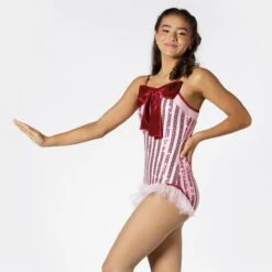 1st Position Sequinned Leotard With Velvet Bow