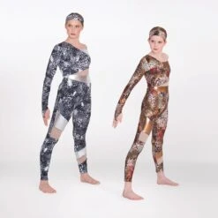 1st Position Cutaway Contrasting Panelled One Shoulder Catsuit -Revolution Sale Store fpc23037 rust silver oct2024 007 1