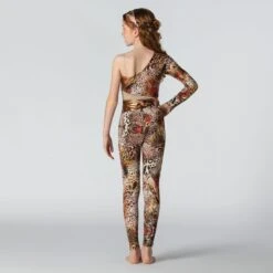 1st Position Cutaway Contrasting Panelled One Shoulder Catsuit -Revolution Sale Store fpc23037 rust 2