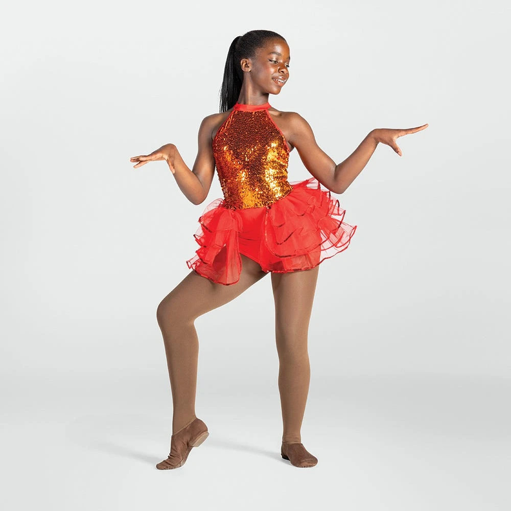 1st Position Sequinned Biketard With Peplum Skirt 1 1st Position Sequinned Biketard With Peplum Skirt