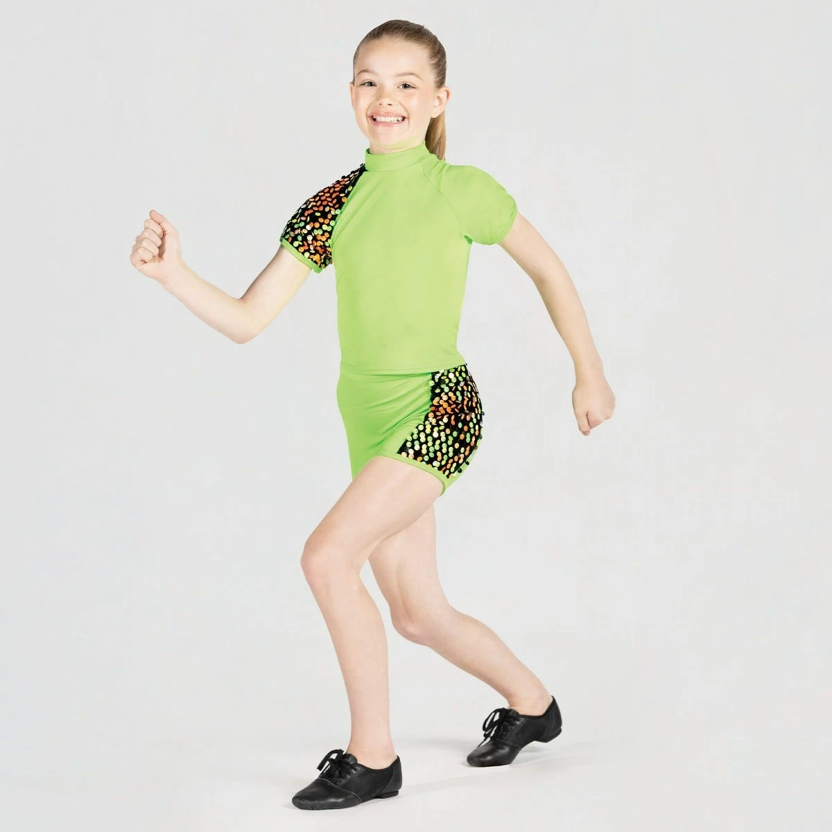 1st Position Raglan Sleeve T-shirt And Shorts With Sequin Trim 1 1st Position Raglan Sleeve T-shirt And Shorts With Sequin Trim