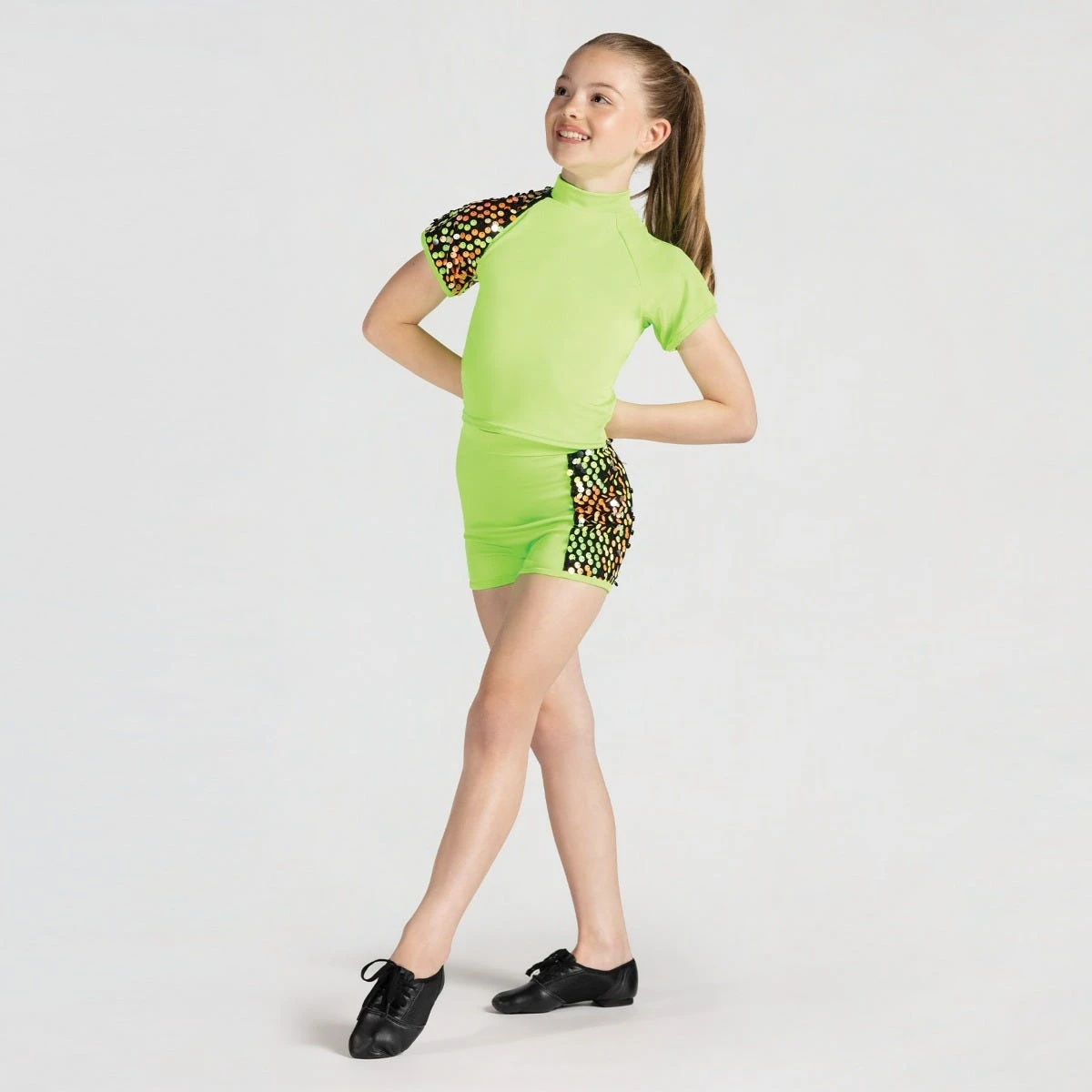 1st Position Raglan Sleeve T-shirt And Shorts With Sequin Trim 2 1st Position Raglan Sleeve T-shirt And Shorts With Sequin Trim - Image 2