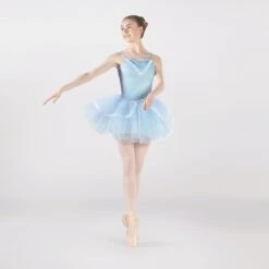 1st Position Pinch Front Sequin Tutu With Lace Trim -Revolution Sale Store fpc25009a light blue 004