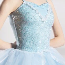 1st Position Pinch Front Sequin Tutu With Lace Trim -Revolution Sale Store fpc25009a light blue 007