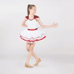 1st Position Sequinned Bodice Trim Tutu -Revolution Sale Store fpc25016a white red 004