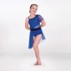 1st Position Stretch Mesh Asymmetric Skirted Leotard 11 1st Position Stretch Mesh Asymmetric Skirted Leotard -Revolution Sale Store fpc25083b 9 1