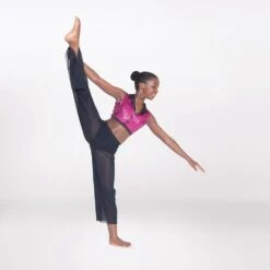 1st Position Mesh Trouser With Separate Collared Crop Top