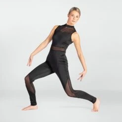 1st Position Mesh Panelled Catsuit -Revolution Sale Store fpc26001a blk may 2025 02