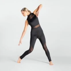 1st Position Mesh Panelled Catsuit -Revolution Sale Store fpc26001a blk may 2025 03