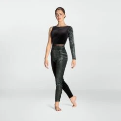 1st Position One Sleeved Leopard Print Unitard -Revolution Sale Store fpc26057a greani april 2025 06