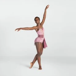 1st Position Appliqued Leotard With Stretch Mesh Bustle -Revolution Sale Store fpc26061a pnk may 2025 004