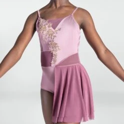 1st Position Appliqued Leotard With Stretch Mesh Bustle -Revolution Sale Store fpc26061a pnk may 2025 005