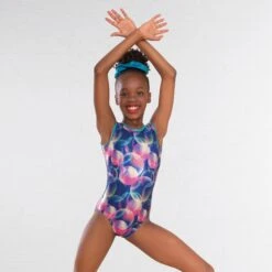 1st Position Pastel Bubble Print Sleeveless Leotard -Revolution Sale Store gym049 front 2