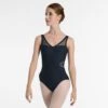 Intermezzo Tank Leotard With Low Back And Mesh Bodice -Revolution Sale Store im31514 blk 1