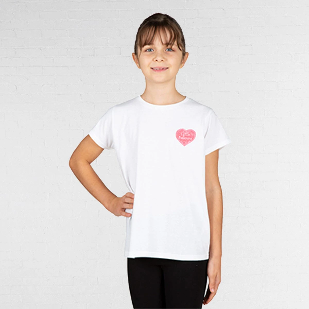 Little Ballerina Heart Motif T-Shirt 1 Little Ballerina Heart Motif T-Shirt