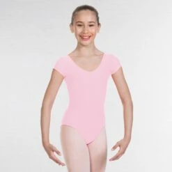 1st Position Alice Cap Sleeved Ruched Leotard (Matt Nylon) -Revolution Sale Store light pink q26 lp 3