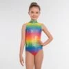1st Position Jill Polo Neck Printed Leotard Rainbow Foil -Revolution Sale Store q25arai 2 1