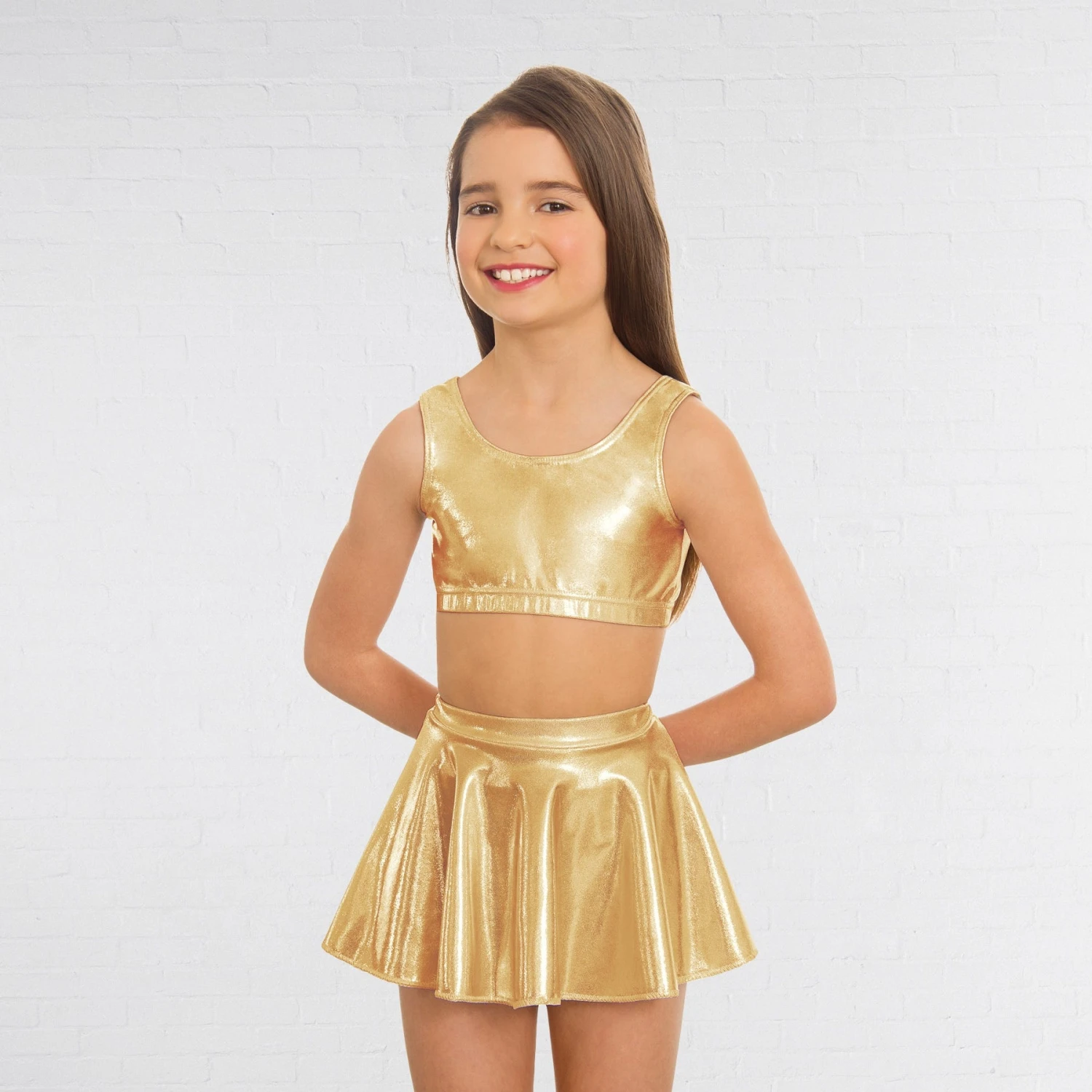 1st Position Metallic Crop Top Gold 1 1st Position Metallic Crop Top Gold