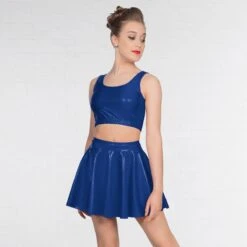 1st Position Metallic Circular Skirt Royal Blue