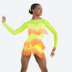 Revolution 'Working Day And Night' Tap & Jazz Dance Costume -Revolution Sale Store rc22792 neonyelloworange 2 w