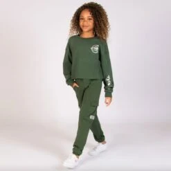 Pineapple Logo Crop Sweatshirt Child -Revolution Sale Store tl1645 khaki 3