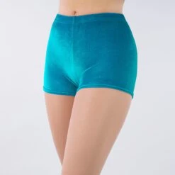 1st Position Jenna Stretch Velour Shorts -Revolution Sale Store turquoise gym001 turquoise 2