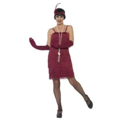 Flapper Costume With Short Dress -Revolution Sale Store ua2418 burgundy 1