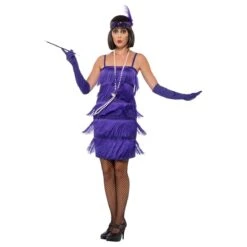 Flapper Costume With Short Dress -Revolution Sale Store ua2418 purple 4